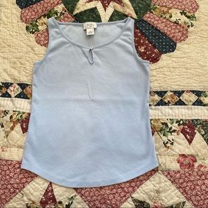Baby blue 100% cotton sleeveless LOFT tee